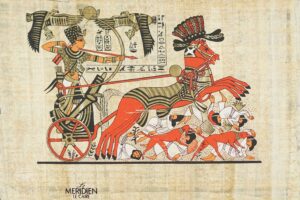 papayrus painting depicting Tutankhamun Crushes enemies