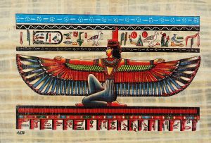 papayrus painting depicting The Godess Isis