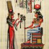 papayrus painting depicting Queen Nefertari making an offering to Godess Isis