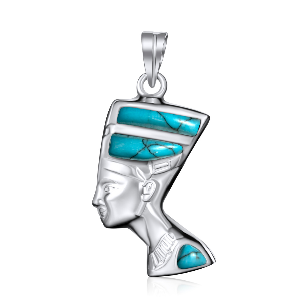 3D Handmade Silver Nefertiti Pendant