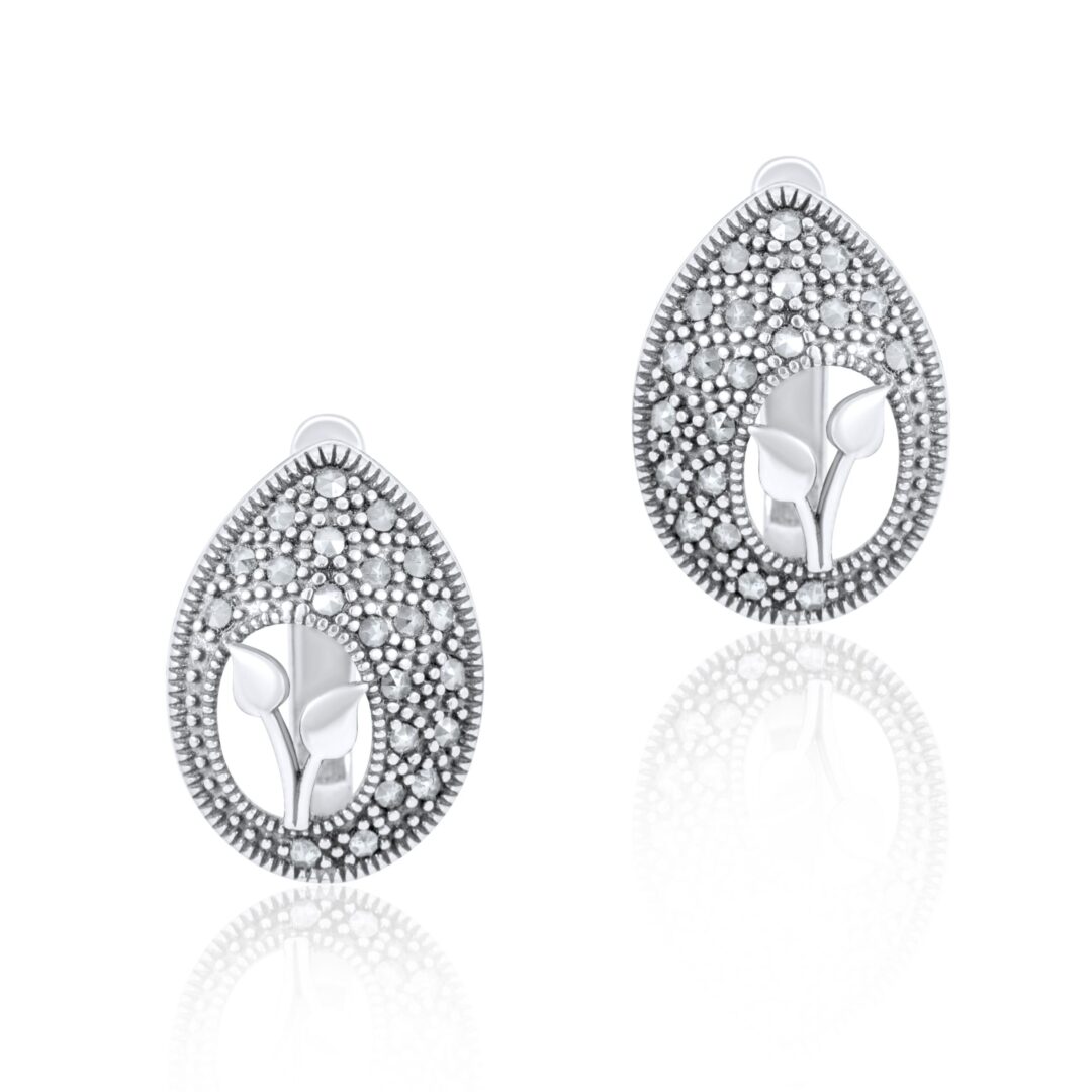 silver handmade marcasite earrings