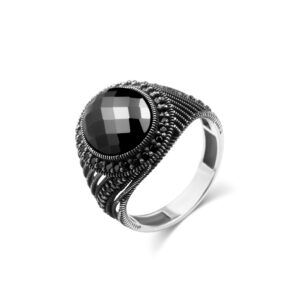 Handmade Silver Ring with Onyx