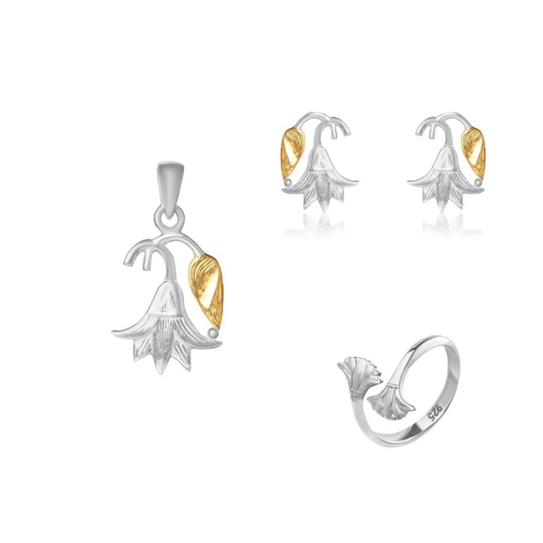 Handmade Silver Lotus Flower Set