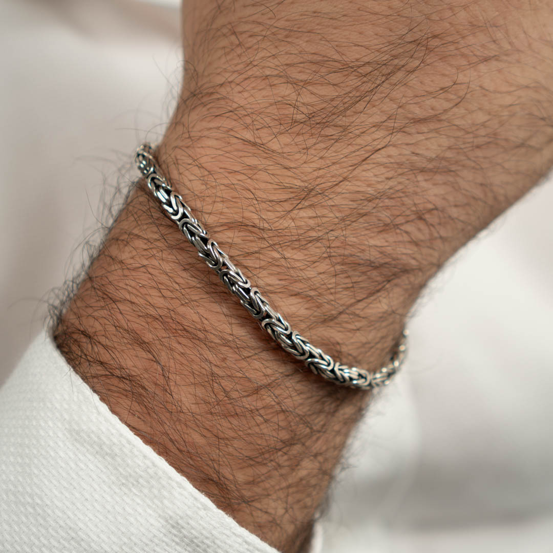 DSC04472 Square Link Sterling Silver Bracelet