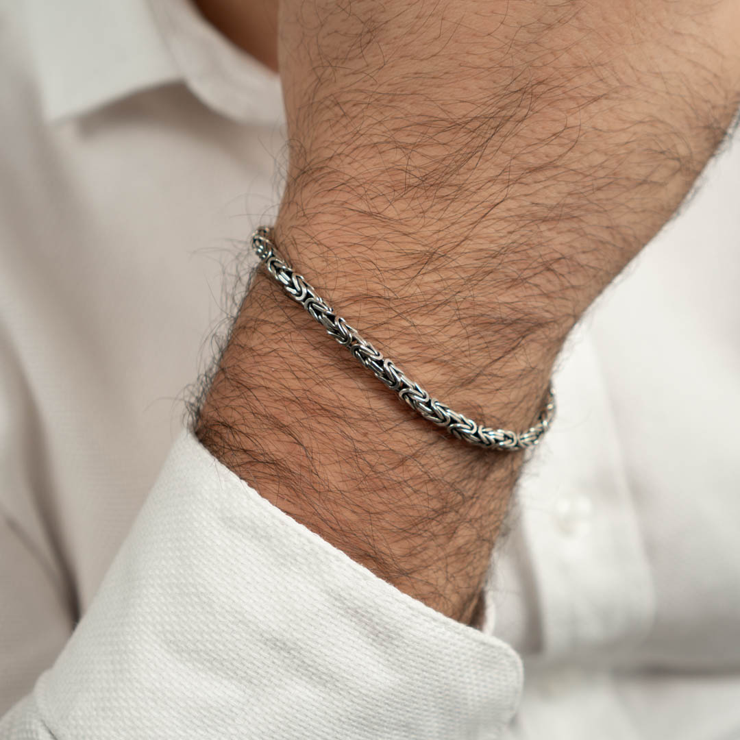 DSC04473 Square Link Sterling Silver Bracelet