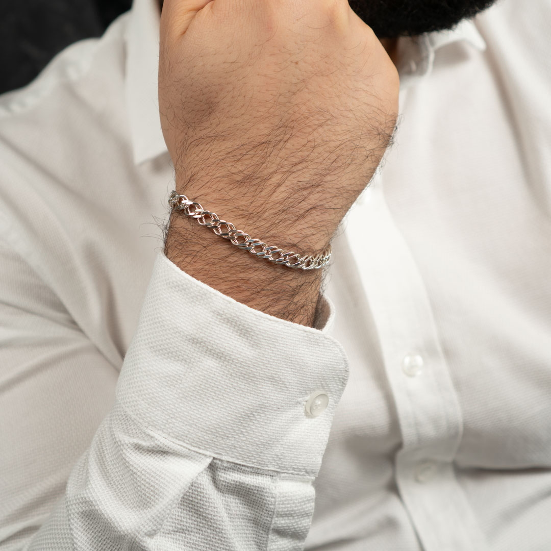 DSC04478 Dual Hexagon Sterling Silver Bracelet